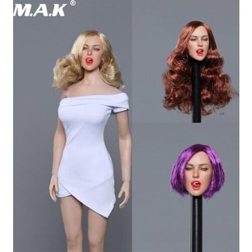 1/6 Scale European American Female Expression Head Sculpt Model GC021 5 Styles Model for 12 inches Action Figure Body Accessory