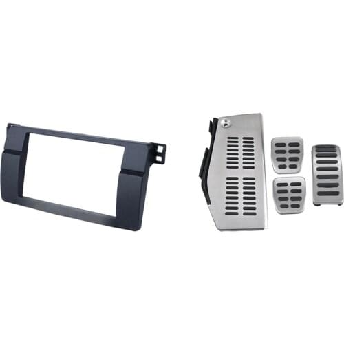 1x for BMW 3-Series E46 1998-2005 2Din Audio Panel & 4Pcs Rest Accelerator Brake Pedal for Golf 4 Bora Beetle RSi R32