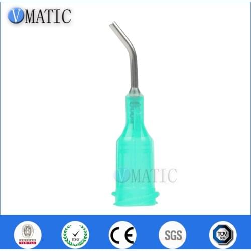High Quality 100Pcs Quality 18G Green 0.5'' Tube 45 Degree Bend Bent Dispensing Blunt End Stainless Steel Needle Tips 1/2 Inch