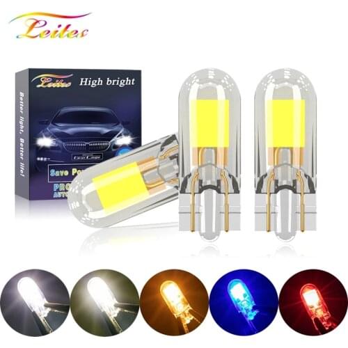 100Pcs Newest T10 LED W5W Sapphire COB 3000K Amber 6000 White Blue Red Warm White LED Wedge License Plate Lamp Led Dome Lights
