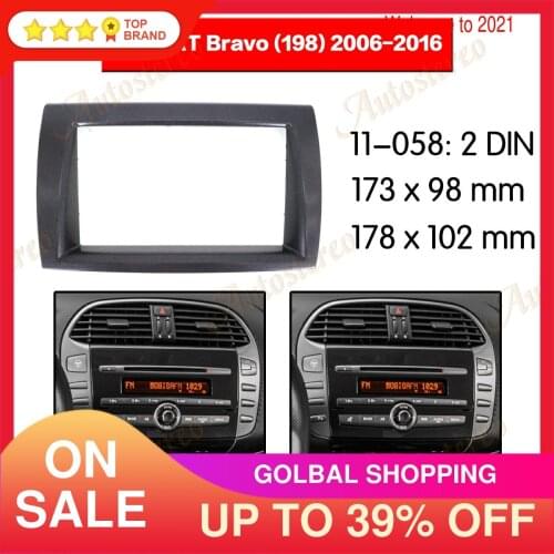 2 DIN Car Radio Fascia for Fiat Bravo 2006+ Stereo Face Frame Panel Dash Mount Kit Adapter Bezel Facia
