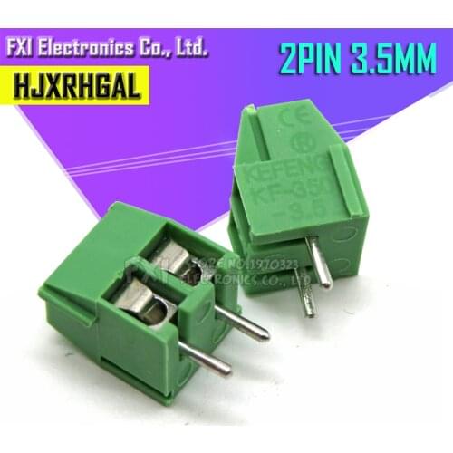 20PCS KF350-2P 3.5mm KF350 2 Pin Green Connect Terminal Screw Terminal Connector Splice connector