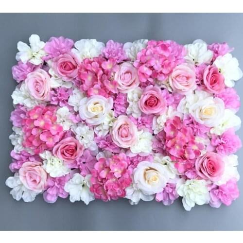 40*60cm Silk Rose Flower Wall Artificial Floral Mat for Party Home Decoration Romantic Wedding Backdrop Decorate
