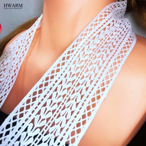 5yard/lot 6.1cm white african lace fabric ribbon DIY wedding clothing accessories hollow water-soluble computer embroidery laces