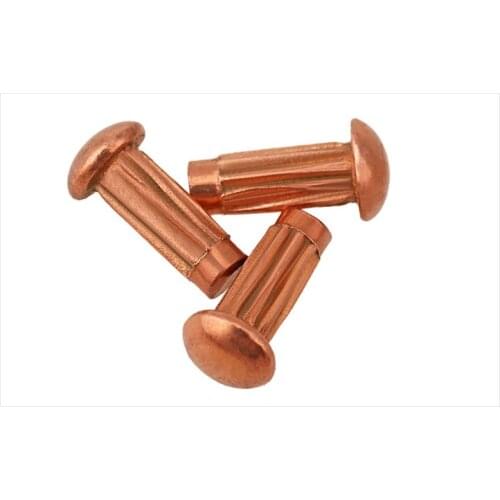 500PCS/LOT GB827 M3 M4 Copper Half Round Pan Head Knurled Thumb Solid Rivets Hand Knurled Rivets