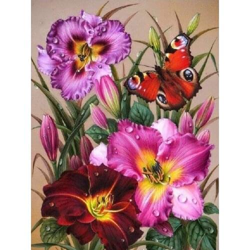 5D Diamond Painting Flower Rhinestone Cross Stitch Picture Full Diamond DIY Embroidery Mosaic Wall Sticker Home Decoration Gift