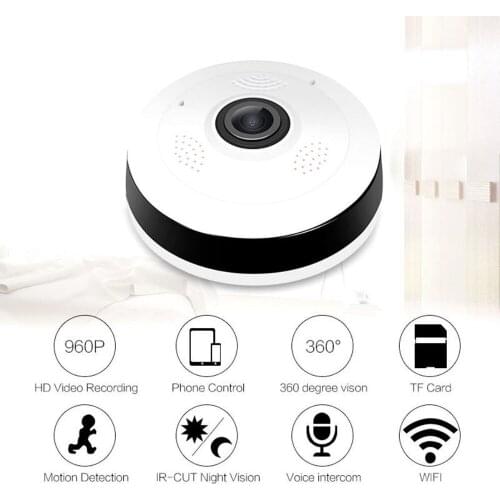 VR13 Wireless HD FishEye IP WiFi Panoramic Camera 960P 360 Degree 1.3MP Security