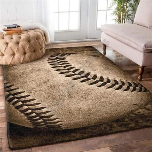 Baseball 3D Printed Carpet Mat for Living Room Doormat Flannel Print Bedroom Non-slip Floor Rug 02