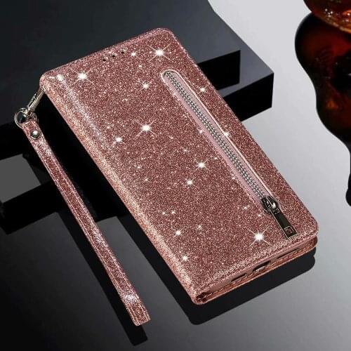 Bling Glitter Cases for Samsung Galaxy S20 Plus Ultra S10e S10 5G S9 S8 Plus S7 Edge Note 8 9 10 20 Leather Wallet Flip Cover