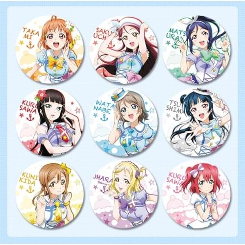 58mm Love Live Sunshine Aqours badge Pins Brooch