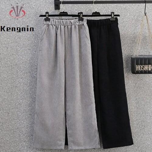 Oversize Pants Loose Women Trousers 2021 Summer Korean Chic Ladies Black Pencil Pants Strench Elastic Female Loose Capris KE1120