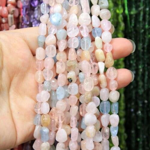 Wholesale Irregular Shape 5 -9 mm Mix Color Morganite Natural Stone Beads For Jewelry Making DIY Bracelet Necklace Strand 15