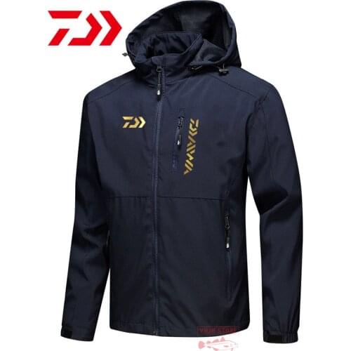 Daiwa Fishing Clothes Male Outdoor Hunting Fishing Wicking Breathable Hooded Jacket Autumn Windproof Waterproof Keep Warm Jacket