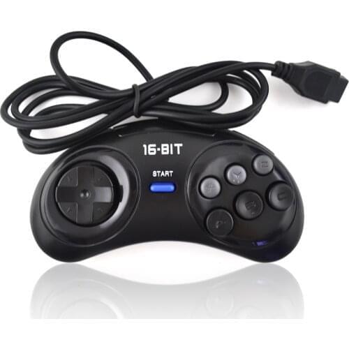 100pcs Game controller for SEGA Genesis for 16 bit handle controller 6 Button Gamepad for SEGA MD Game Accessories