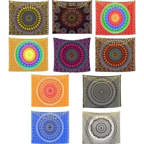 Indian Mandala Print Wall Hanging Tapestry Datura Series Printing Home Tapestry Wall-hanging Decorative Cloth Colorful