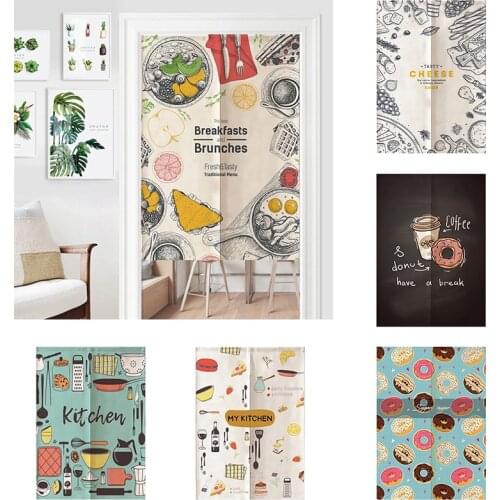 Creative Kitchen Cloth Curtain Bedroom Lampblack Door Curtain Half Panel Hanging Curtain Home Decoration