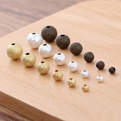 Round Ball Loose Bead Spacer Beads Bracelet Charms 3.2mm 4mm 5mm 6mm 7mm 8mm Pendant & Earrings Supplies DIY Jewelry Findings