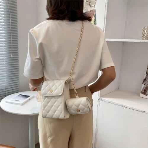 Small PU Leather Shoulder Bag For Women 2021 new Purse And Handbags Female Travel bag ladies chain Sling bag 2 PCS/SET