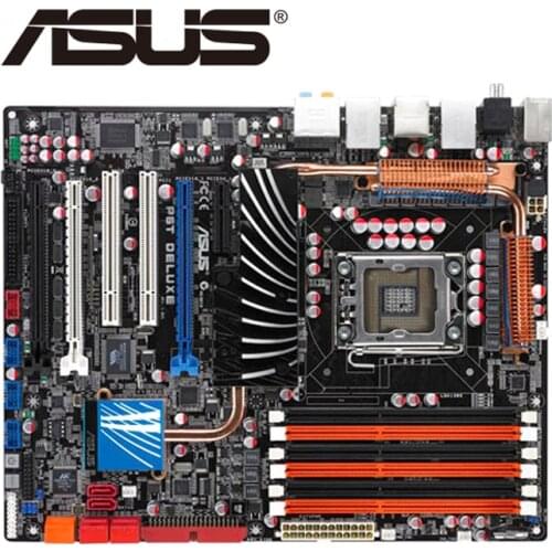 LGA 1366 For ASUS P6T Deluxe Motherboard DDR3 24GB For Intel X58 P6T Deluxe Desktop Mainboard PCI-E X16 Support 3 Channels Used