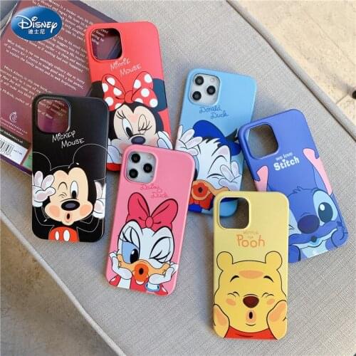 Cartoon Disney Mickey Minnie Soft Case for iPhone 12 Pro Max 11 Pro XS Max X XR 7 8 Plus Back Cover Silicone TPU Anti-fall Shell
