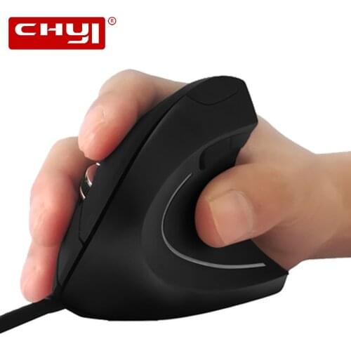 CHYI Wired Vertical Mouse Ergonomic Optical Gaming Mice 800/1200/2000/3200 DPI USB LED Light Computer Mause Gamer With Mouse Pad