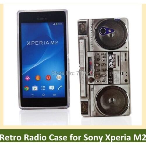 OEEKOI Vintage Style Radio Print Soft TPU Cover Phone Case for Sony Xperia M2 S50h Free Shipping