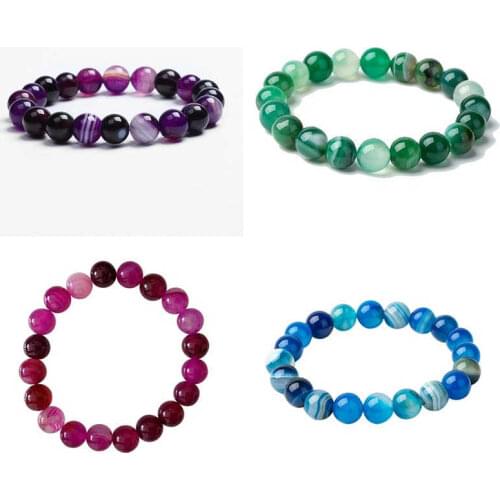 Gift Love Charm Purple Bead Jewelry Bracelet Stone Fashion Women