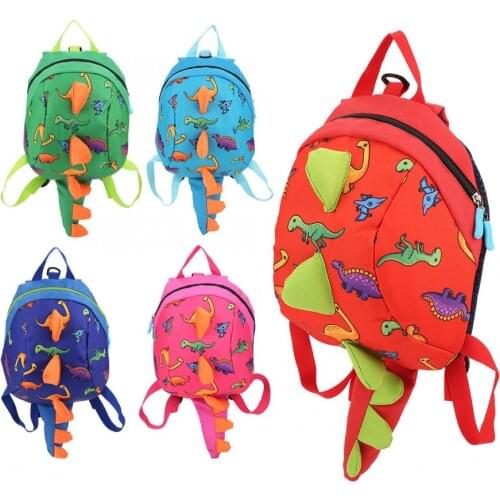 Kids Leash Dinosaur Print Shoulder Backpack Kids Children Toddler Bag for Preschool Boys Girls Dinosaur Student School Bag