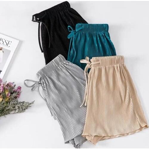 Short Pants Women Summer Solid Drawstring High Waist Shorts Casual Loose Comfortable Soft Short Pants Plus Size M-6XL 7XL