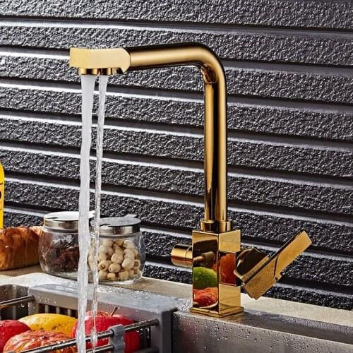 Kitchen Faucet Dual Function 3 Way Water Filter Gold/Black/Chrome/Oat Kitchen Faucet Marble Pure Water Kitchen Faucet Filler Tap