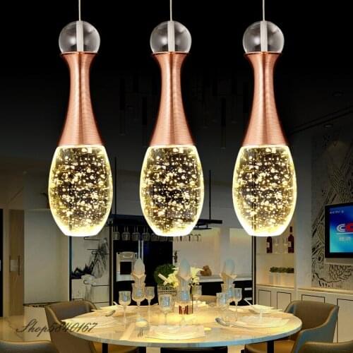 Modern Pendant Lights Crystal Led Romantic Bar Light Kitchen Hanging Lamps Living Room Pendant Light Fixtures Luminaire Lighting