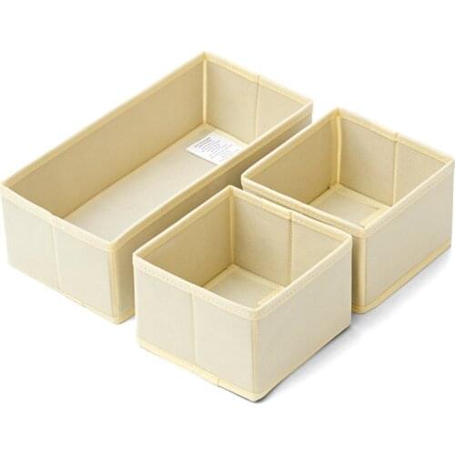 3 pcs/set Drawer organizers storage Box for Kids Toy Sundry stationery underwear Socks Non-woven Folding Fabric