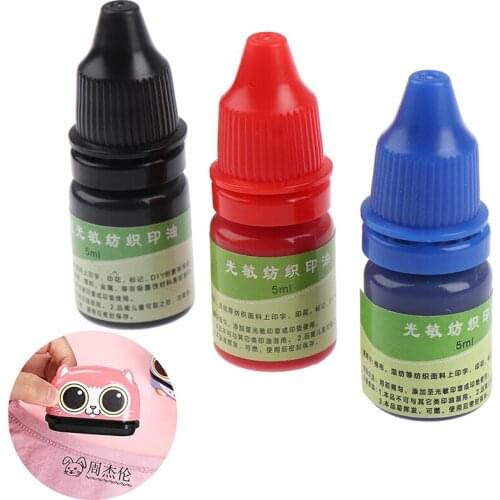 1PC 5ml Ink Textile Clothes Waterproof Ink Special Ink For Students Children Name Stamp Printing On Clothing Wash Not Fade