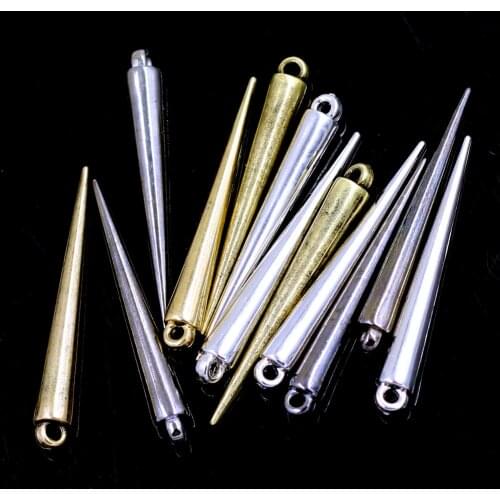 10Pcs/50Pcs Pendants Earring Rivet Punk Studs Spikes Cone Tear Acrylic For Jewelry DIY Making Finding Charms 53mm