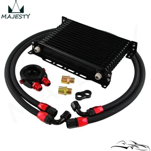 15 ROW AN10 UNIVERSAL ENGINE TRANSMISSION OIL COOLER+FILTER ADAPTER KIT