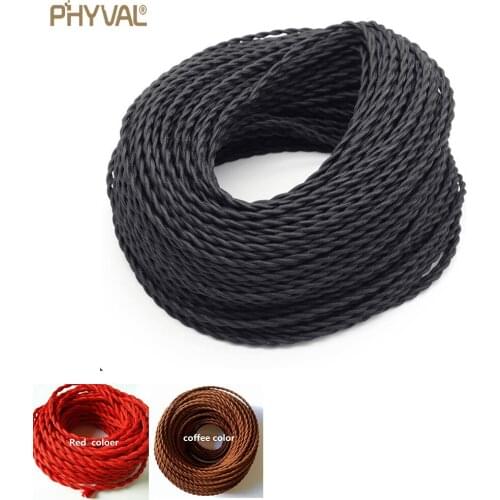 2*0.75 DIY 2m3m5m10m20m50m Core Wires The Wire Cable Braided Twisted Textile Cable For Family Restaurant Dinner Room Decoration