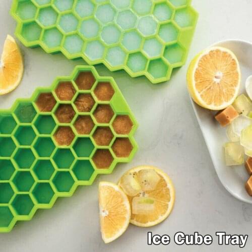 37-Block Silicone Ice Tubs Cube Mold Rectangle-shape Jelly Mold Tray Lid DIY Ice Cream Tools