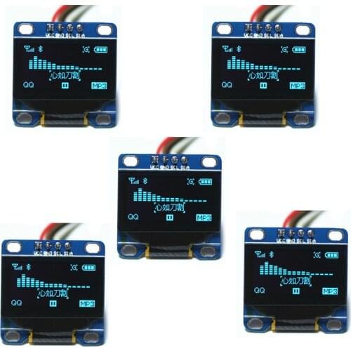 5pcs 0.96" Inch Blue I2c IIC Serial Oled LCD LED Module 12864 128X64, for Arduino Display Raspberry PI 51 Msp420 Stim32 SCR