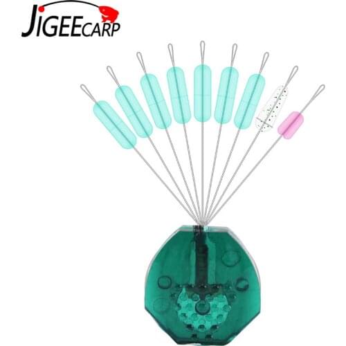 5PCS(7+2 beans/pc) Bulk Cylindrical Space Beans Silicone Tendon Fishing Floating Seat Pin Silicone Float Stopper Fishing Tackle