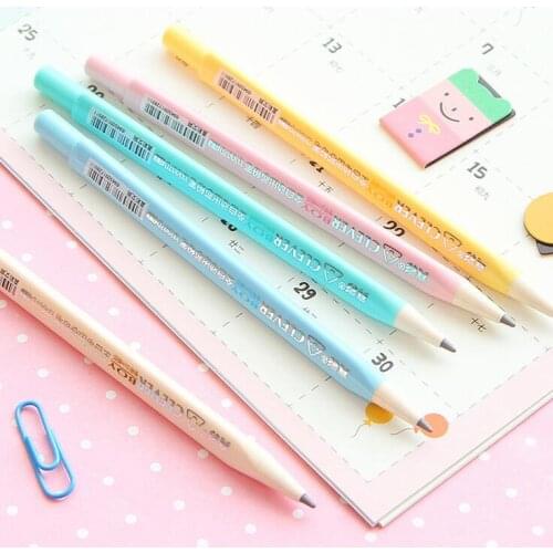 6Pcs/Set Stationery 0.5mm Mechaincal w16 Write constantly w19n Student Supply lapis de cor Creative Children Pencil