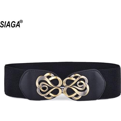 Female Overcoat Wide Waist Fashion Flower Pattern Belt Buckle for Women Quality PU Leather Elastic Cummerbunds 2020 AK043