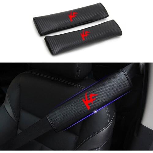 Auto Part For Ford KA Car Safety Seat Belt Harness Shoulder Adjuster Pad Cover Carbon Fiber Protection Cover Car Accessories 2pc
