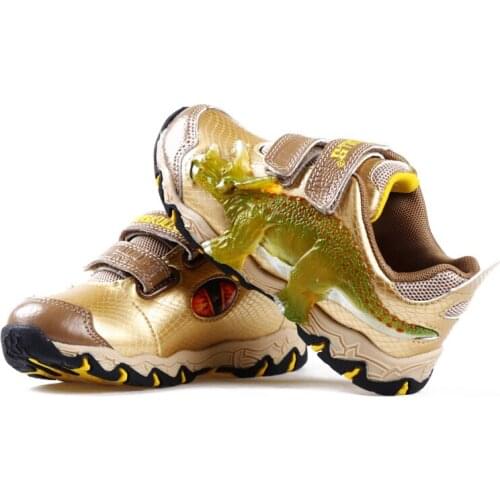 Kids 2020 Winter Boots Shoes Boys T-Rex LED Lighted Fashion New Children Snow Boots Leather Warm Plush Glowing Shoes