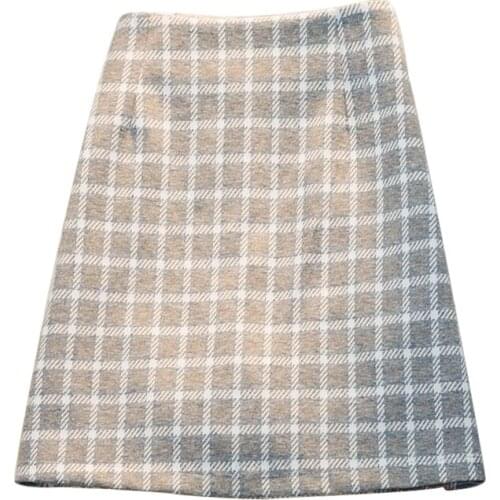 Fanco 2020 New Fashion Plaid A-Line Skirt Women High Waist Vintage Female Autumn and Winter Bag Hip One-Step Mini Skirt