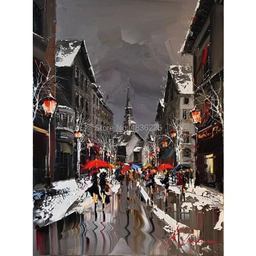 City Oil Painting Painted Painting Oil Painting On Canvas Oil Painting streetscape wall art for Home Decor Wall Decor