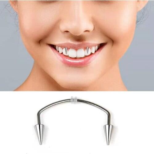 Titanium Steel C-bar Smile Lip Nails Universal Fashionable Safe Geometric Zombie Teeth Nails Nice-looking Tiger Teeth Nails