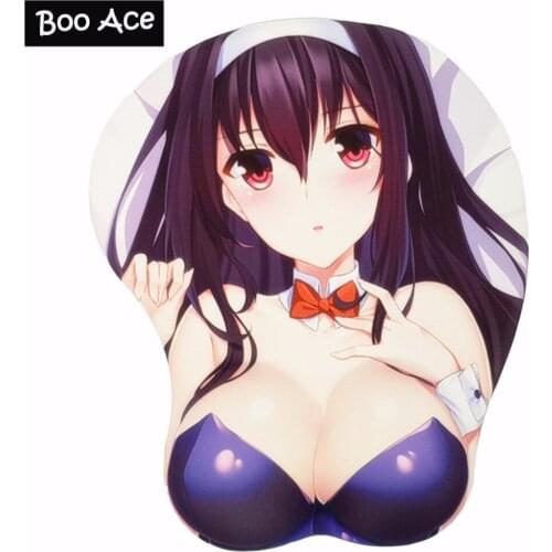 Kasumigaoka Utaha Anime 3D Boobs Mouse pad with Silicone GEL Wrist rest Size 26*22cm Original 2WAY