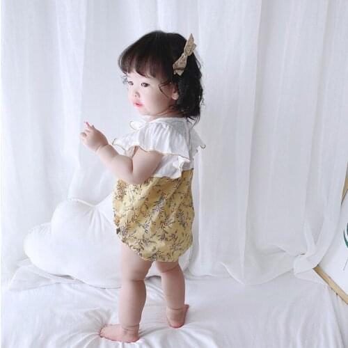 Jumpsuit Cotton Summer Set Baby Romper Floral Cute Toddler Korean Onesie Girl Baby Romper Newborn Baby Ropa Baby Clothes BW50PF