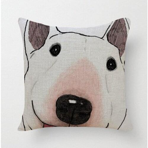 Fashion European Cushion Home Sofa Car Throw Pillows Dog Printed Signature Cotton Funda Cojin Cushion Cover