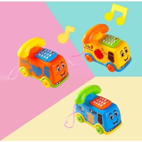 1pcs Baby Toys Music Cartoon Bus Phone Educational Developmental Kids Toy Gift Children Early Learning Exercise Baby Kids Game